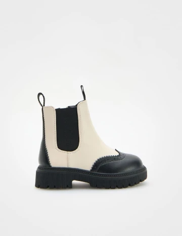 Ghete Reserved, negru/ecru Alb