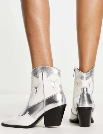 Botine Stradivarius, ecru Alb