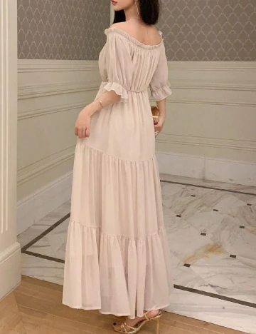 Rochie lunga Dazy, crem Crem