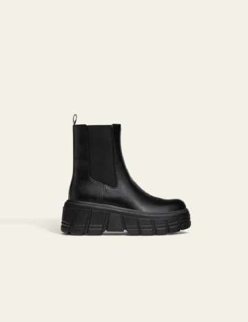 Botine Stradivarius, negru Negru