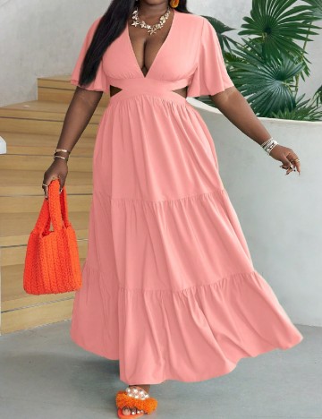 
						Rochie lunga SHEIN CURVE, piersica