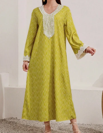 Rochie medie SHEIN, galben/alb Galben
