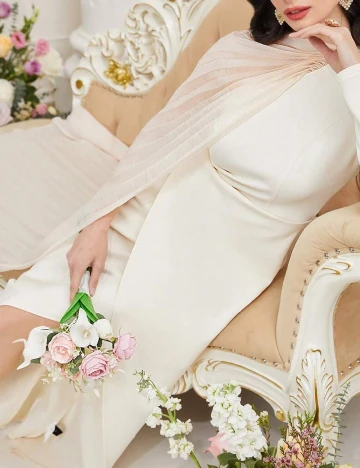 Rochie lunga SHEIN, crem