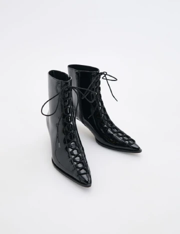 Botine Reserved, negru Negru