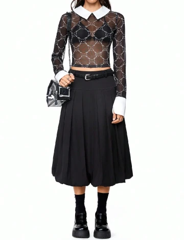 Bluza Romwe, negru Negru