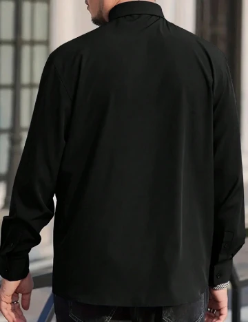 Camasa SHEIN Plus Size Men, negru Negru