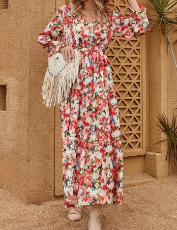 Rochie lunga Anany, floral print Floral print