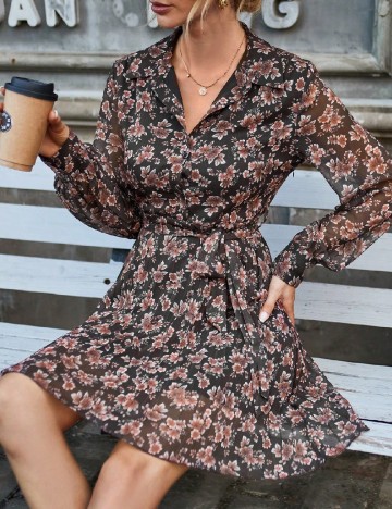 Rochie scurta SHEIN, maro