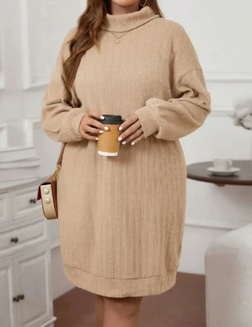 Rochie scurta SHEIN CURVE, maro deschis Maro