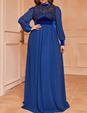 Rochie lunga SHEIN CURVE, albastru Albastru