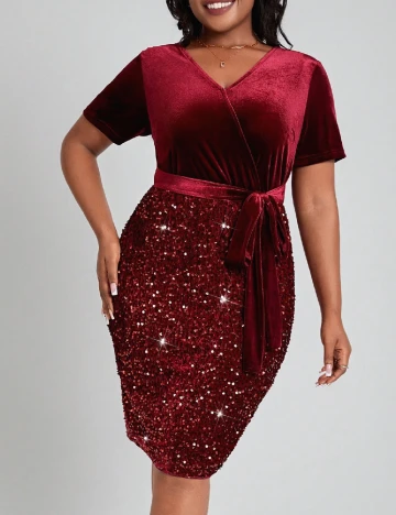 Rochie scurta SHEIN CURVE, rosu