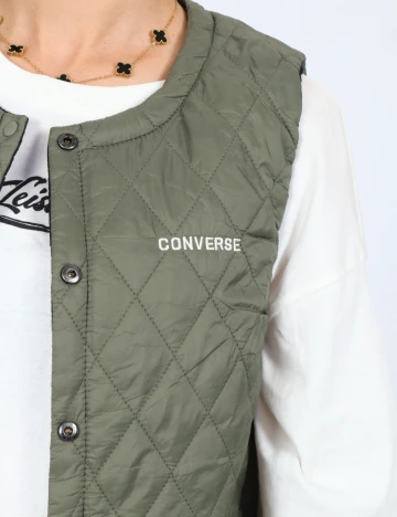 Vesta reversibila Converse All Star, verde/negru Negru