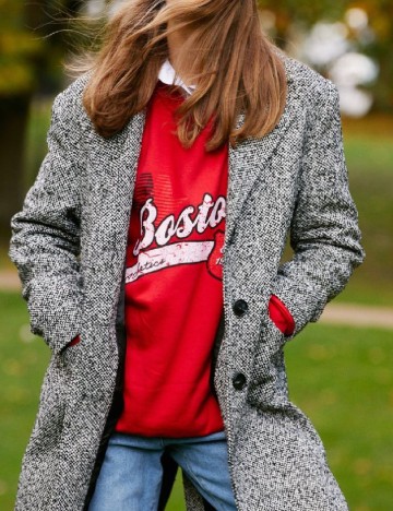 Palton oversize Nasty Gal, gri
