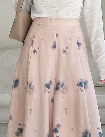 Pantaloni Dazy, crem/albastru Crem