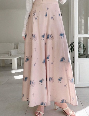Pantaloni Dazy, crem/albastru