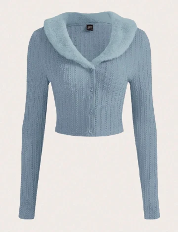 Cardigan SHEIN CURVE, albastru Albastru