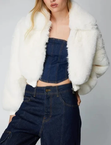 Jacheta Nasty Gal, alb Alb