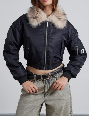 Geaca SHEIN, negru Negru