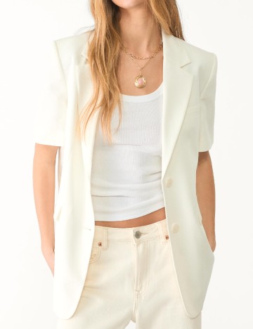 
						Sacou Stradivarius, alb