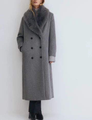 Palton oversize Reserved, gri