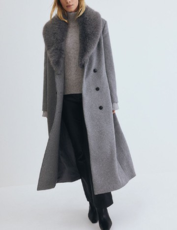 Palton oversize Reserved, gri