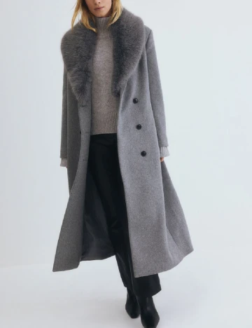 Palton oversize Reserved, gri