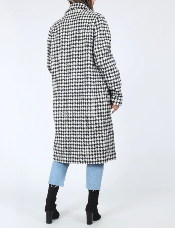 Palton Pieces, alb/negru Negru