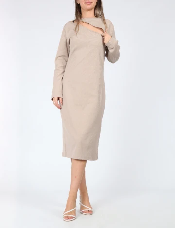 Rochie medie Cervus, crem Crem