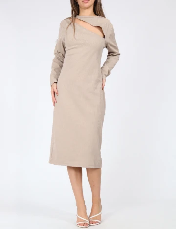 Rochie medie Cervus, crem Crem