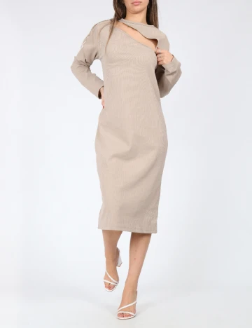 Rochie medie Cervus, crem Crem