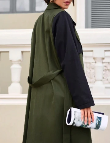 Trench SHEIN, verde/negru Verde