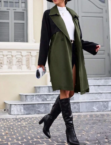 Trench SHEIN, verde/negru Verde