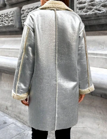 Palton oversize SHEIN, argintiu Gri