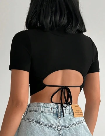 Top SHEIN, negru Negru