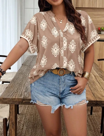 Bluza SHEIN CURVE, crem Crem