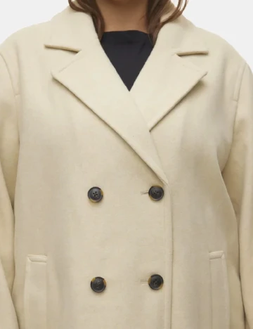 Palton Vero Moda Curve, crem Crem