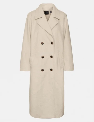 Palton Vero Moda Curve, crem Crem