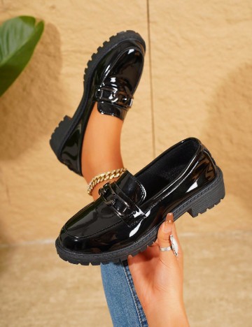 
						Mocasini SHEIN, negru