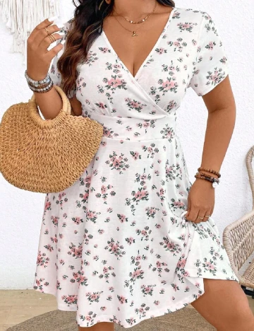 Rochie scurta SHEIN CURVE, alb Alb
