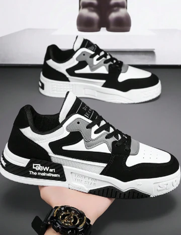 Adidasi SHEIN, alb/negru Negru