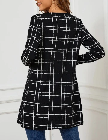 Blazer SHEIN, alb/negru Negru