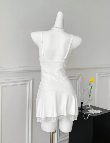 Rochie scurta SHEIN, alb Alb
