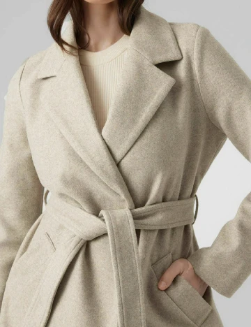 Palton Vero Moda, bej Crem