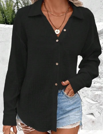 Camasa SHEIN, negru Negru