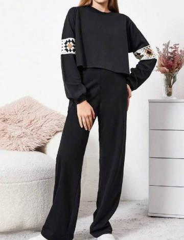 Compleu Shein Kids, negru Negru