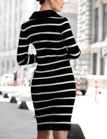 Rochie medie SHEIN, alb/negru Negru
