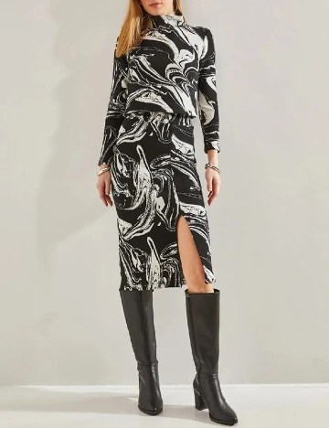 Compleu SHEIN, alb/negru Negru