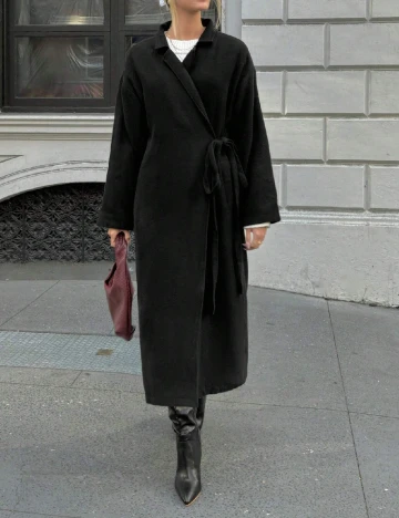 Palton SHEIN, negru Negru