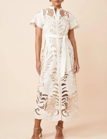 Rochie medie Karen Millen, crem Crem