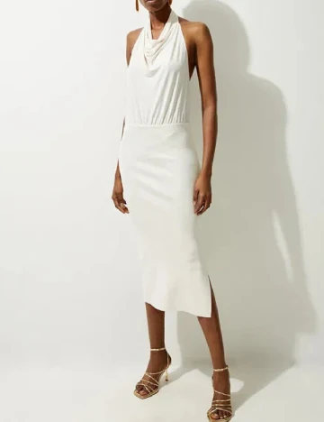 Rochie medie Karen Millen, ecru Alb